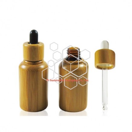 Bamboo eco friendly cosmetic packaging container for serum or essential oil Bamboo eco friendly cosmetic packaging container for serum or essential oil