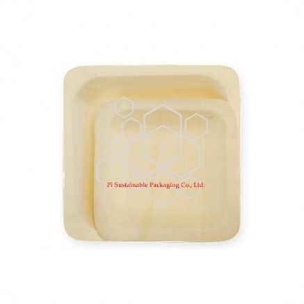 Eco friendly wooden square plates series