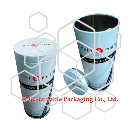 COTY Eco friendly elegant small cylinder tin cosmetic beauty product packaging gift boxes with lids
