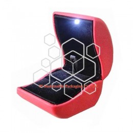 Custom modern luxury leather jewelry packaging gift boxes for women with LED light