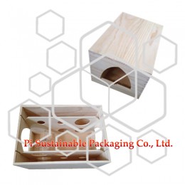 Personalised unfinished wood wine bottle packaging gift boxes for sale