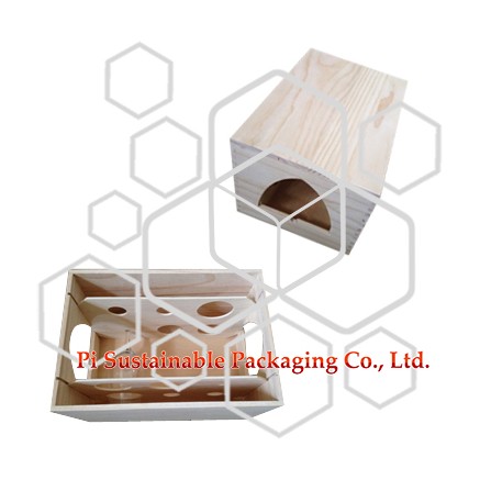 Personalised unfinished wood wine bottle packaging gift boxes for sale