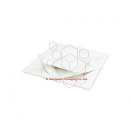 Biodegradable party sugarcane paper pulp disposable plates square series