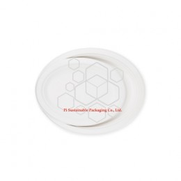 Eco friendly disposable Christmas sugarcane paper pulp oval plates series