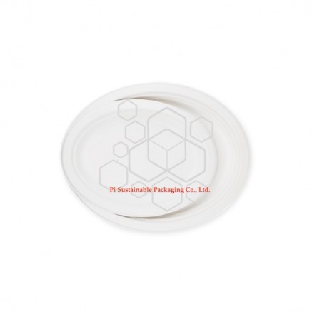 Eco friendly disposable Christmas sugarcane paper pulp oval plates series