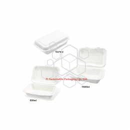 Take out biodegradable sugarcane paper pulp food grade packaging containers