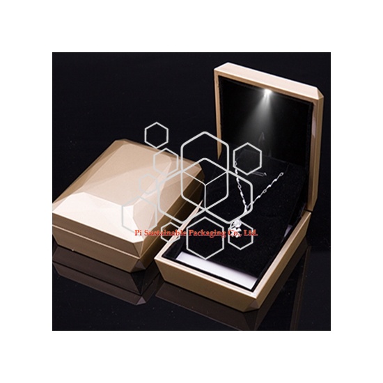 Diseño de estuches de empaques en forma de diamante de lujo personalizado para joyeria de collares Diseño de estuches de empaques en forma de diamante de lujo personalizado para joyeria de collares