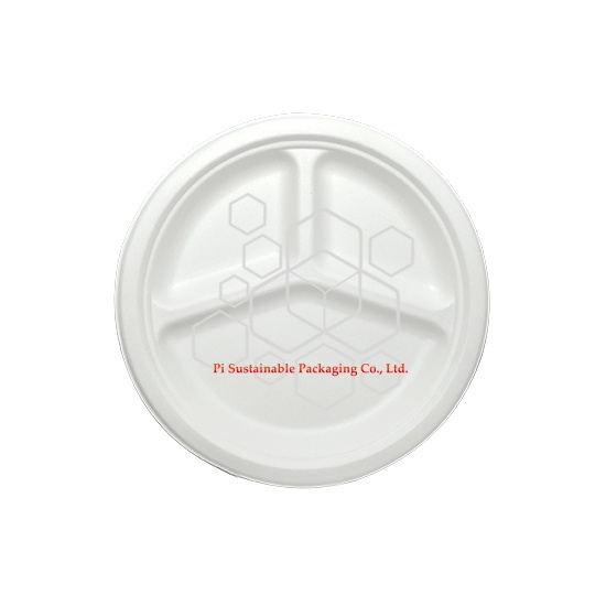 Einweg Weihnachten Zuckerrohr Papierhalbstoff Runde Platten 3 Fächer  Einweg Weihnachten Zuckerrohr Papierhalbstoff Runde Platten 3 Fächer