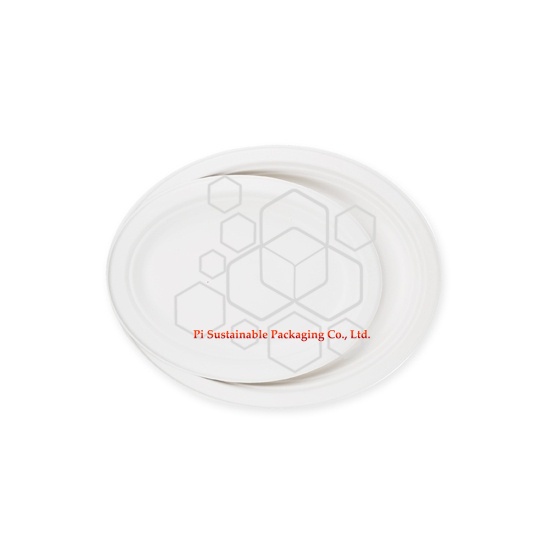 Eco amigable desechables de caña de azúcar papel pulpa placa oval serie de la Navidad