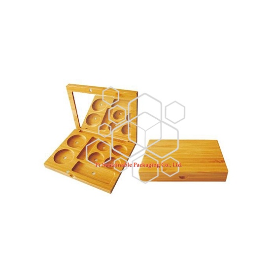 bamboo cosmetic skincare packaging boxes for makeup loose powder